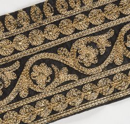 Šantungová stuha široká ornamentální vzor