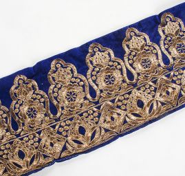 Sametová stuha široká 20cm modrá