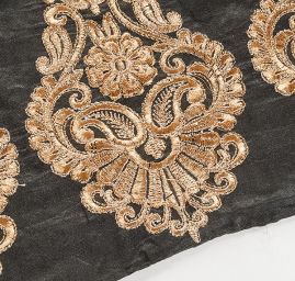 Šantungová stuha velký ornament zlatá II.jakost