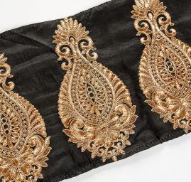 Šantungová stuha velký ornament zlatý II.jakost