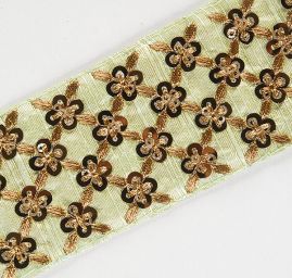 Šantungová stuha vyšívaná s flirty piatáciová