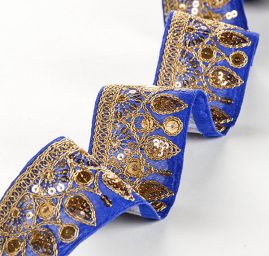 Stuha vyšívaná na šantungu orientální motiv