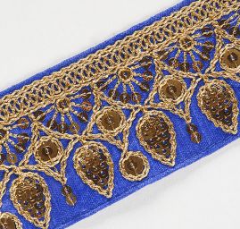 Stuha vyšívaná na šantungu orientální motiv