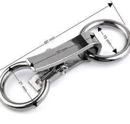 Ozdobné zapínání karabina kruh 21x60mm nikl