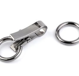 Ozdobné zapínání karabina kruh 21x60mm nikl