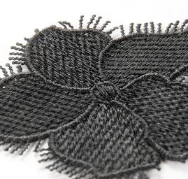 Krajkový květ jemný černý