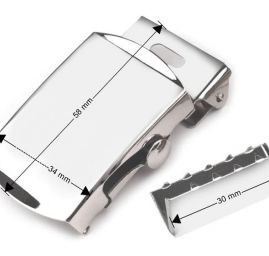 Kovová spona opasková s koncovkou 30mm nikl