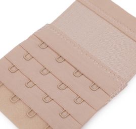 Prodloužení k podprsence šíře 70mm 4 řady/4 očka na gumě bílá