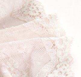 Pružná krajka lem květinový vzor pastel růžová