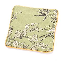 Elegantní brokátová taštčika zelená květy