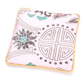 Elegantní brokátová taštička pastel růžová ornamnet