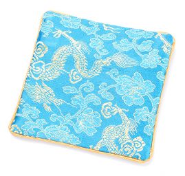 Elegantní brokátová taštička tyrkysová draci