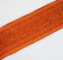 Orientální žakárová porta s kovovým vláknem oranžová