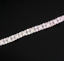 Krajka lem výšivka na organze barevná