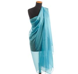 Hedvábný šál jednobarevný modrý