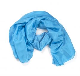 Hedvábný šál jednobarevný tmavší modrý