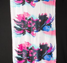 Efektní šála abstraktní květy pastel růžová