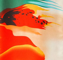 Efektní šála abstraktní květy pastel zelená