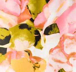 Efektní šátek květy žlutohnědý