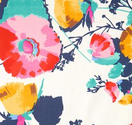 Efektní šátek květy modrosmetanový