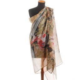 Velký šál viskoza mat postava zelená