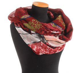 Velký šál viskoza mat postava vínově červená