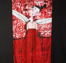 Velký šál viskoza mat postava vínově červená