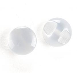 Knoflík půlkulatý bílý s krčkem plast 18"