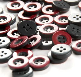 Knoflík plastový kulatý košilový šedomodrý 20"