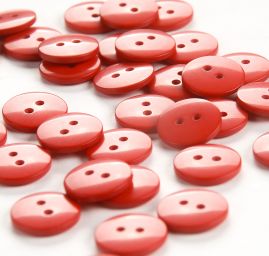 Knoflík plastový kulatý červený 24"