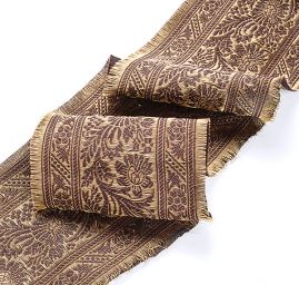 Orientální žakárová porta s kovovým vláknem tm.hnědá