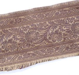 Orientální žakárová porta s kovovým vláknem tm.hnědá