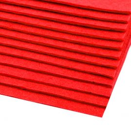 Dekorativní plsť filc tloušťka 2-3 mm červená