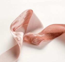 Stuha sametová starorůžová šíře 35mm