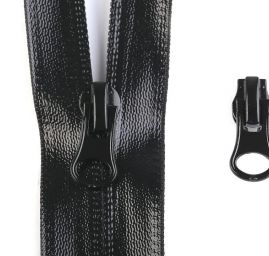 Jezdec ke spirálovým voděodolným zipům 7mm černý