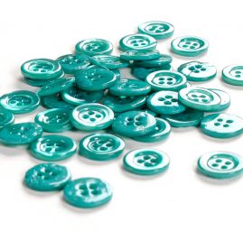 Knoflík perleťový čtyřdírkový mint