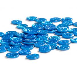 Knoflík perleťový čtyřdírkový azurový