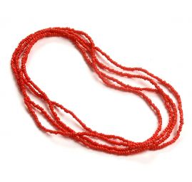 Korálkový náramek/náhrdelník rokajl červený