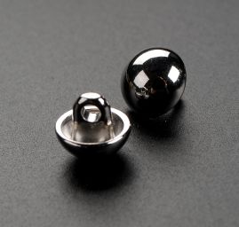 Knoflík kovový půlkulatý stříbrný 16"