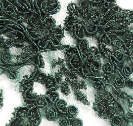 Krajková květinová aplikace tm.zelená