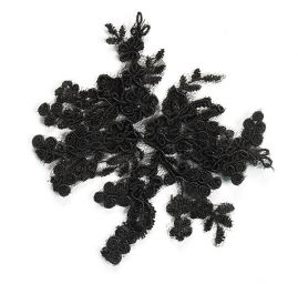 Krajková květinová aplikace černá