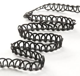 Oděvní prýmek vzdušné vlnky černé