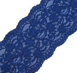 Pružná krajka lem květy berlínská modrá 10cm