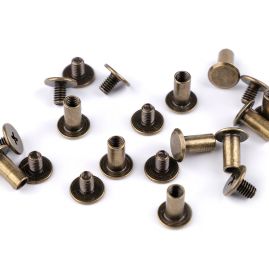 Nýt sřoubovací sedlářský hladký 6mm staromosaz