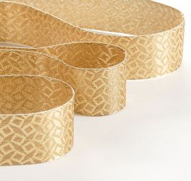 Stuha žakárová geometrický vzor čtverečky