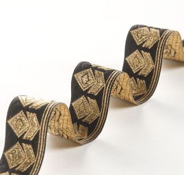 Stuh žakárová geometrický vzor černá