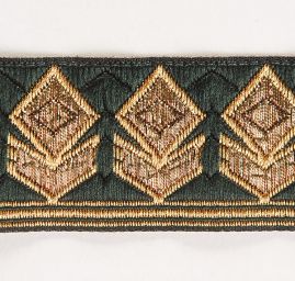 Stuha žakárová geometrický vzor tm.zelená