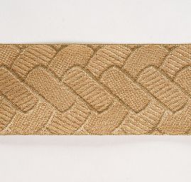 Stuha žakárová s geometrickým vzorem zlatá