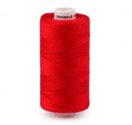 Nitě jeans 30×3 tex, 100% PES, návin 200 m, červená