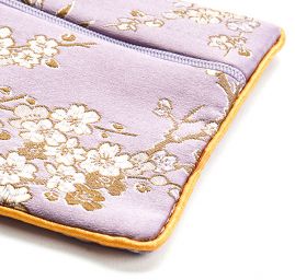 Elegantní brokátová taštička květy levandulová